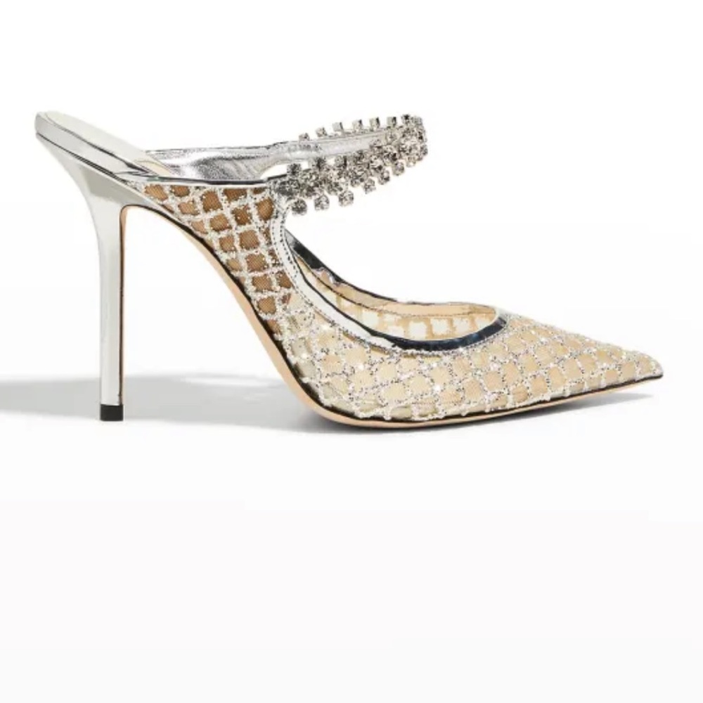 Brand New Jimmy Choo Bing 100 Crystal Strap Mules